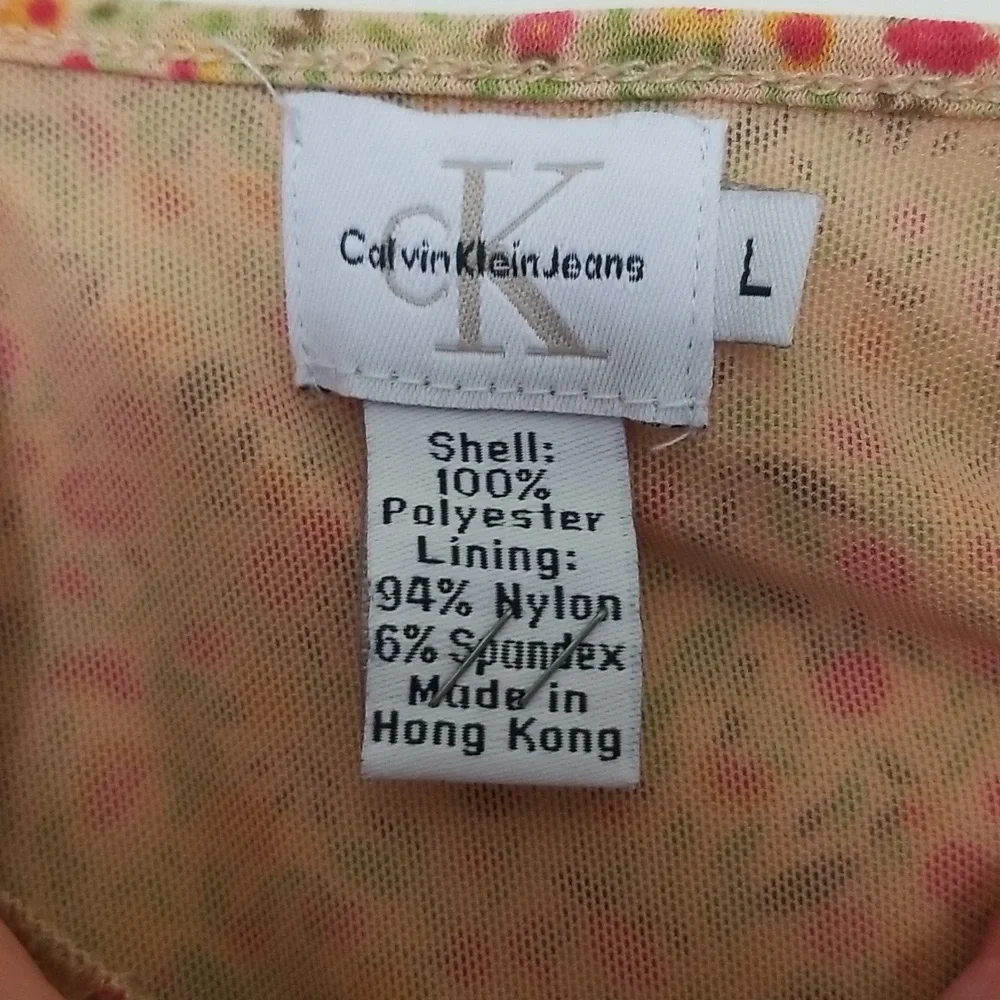 Vintage 90s Calvin Klein Floral Slip Dress - Picture 5 of 8